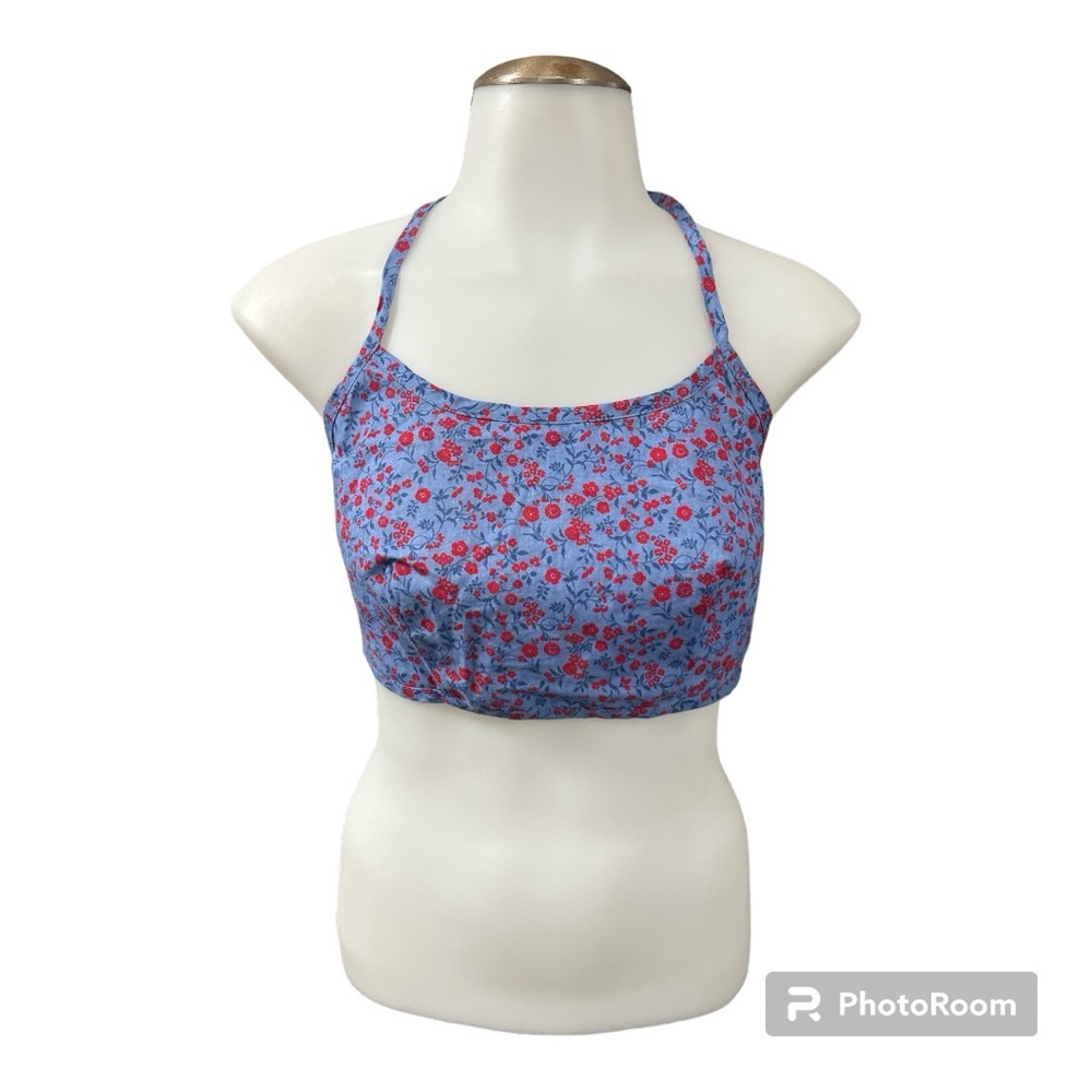 Vtg. 90’s Y2K Halter Ditsy Floral Cropped Tie Back Tank Size: Small